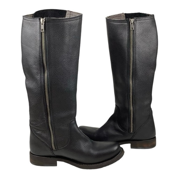 Independent Boot Co McKinley Black Pebbled Leather Boots Sz 8 - Picture 7 of 15